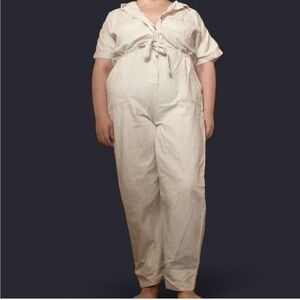 Universal Thread White Utility Jumpsuit with Elastic Waist